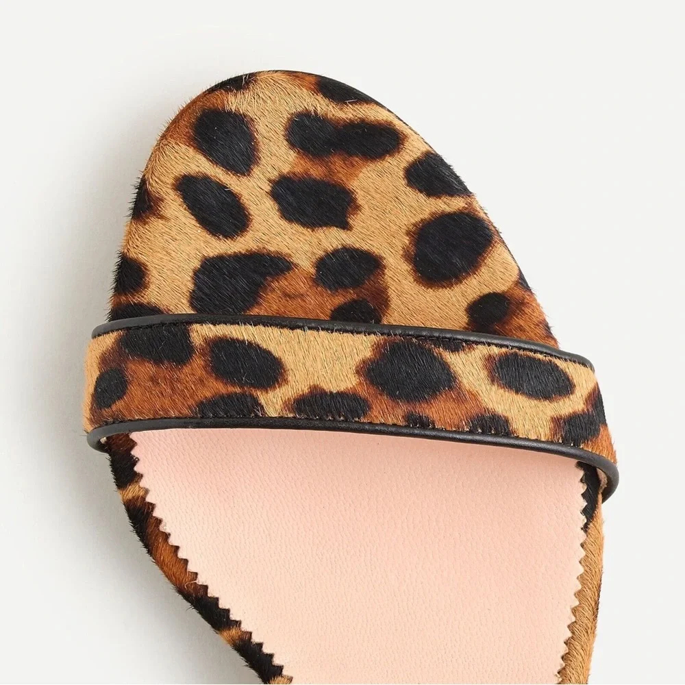 J. Crew Leopard Print Slingback Sandals - Brown & Black